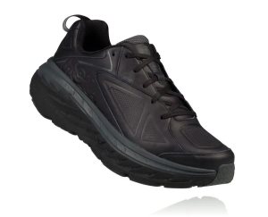 Hoka One One Women's Bondi Leather Running Shoes Black - AU YBET